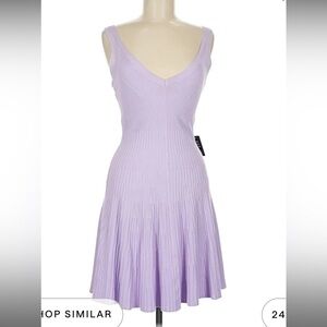 Express Cocktail Midi Dress Lilac Ribbed